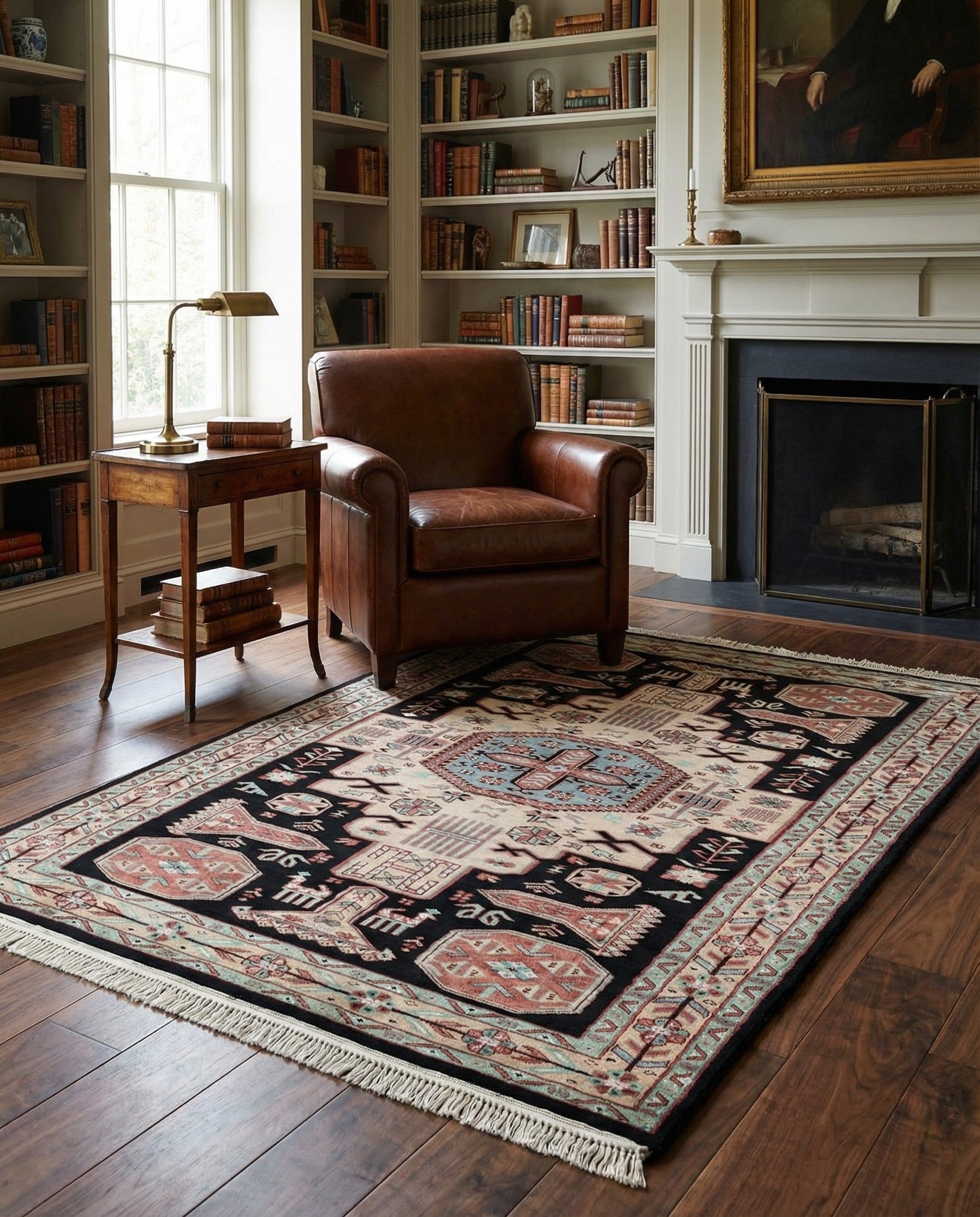 4' 4 x 6' 2 Hand Knotted Lahour Oriental Rug