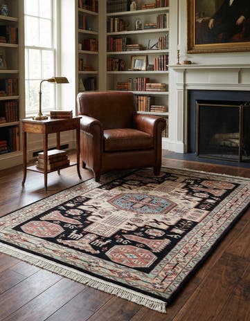 4' 4 x 6' 2 Hand Knotted Lahour Oriental Rug