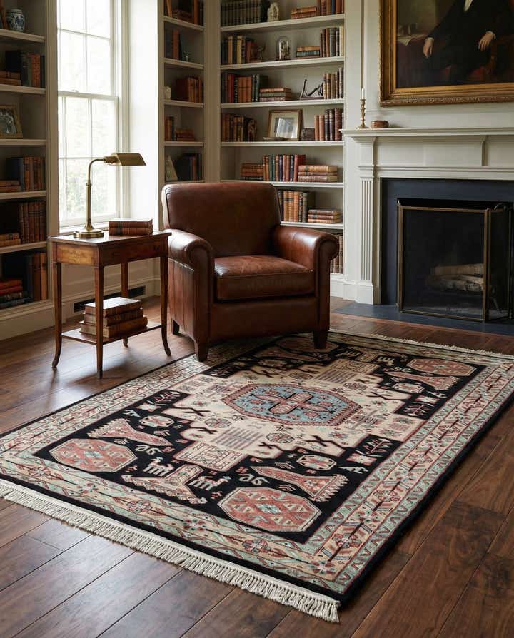 4' 4 x 6' 2 Hand Knotted Lahour Oriental Rug