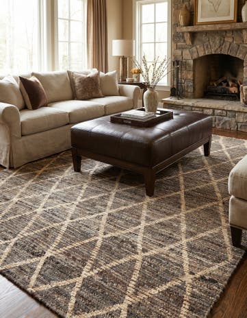 4' 9 x 6' 8 Hand Knotted Moroccan Wool Rug