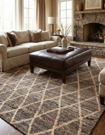 4' 9 x 6' 8 Hand Knotted Moroccan Wool Rug