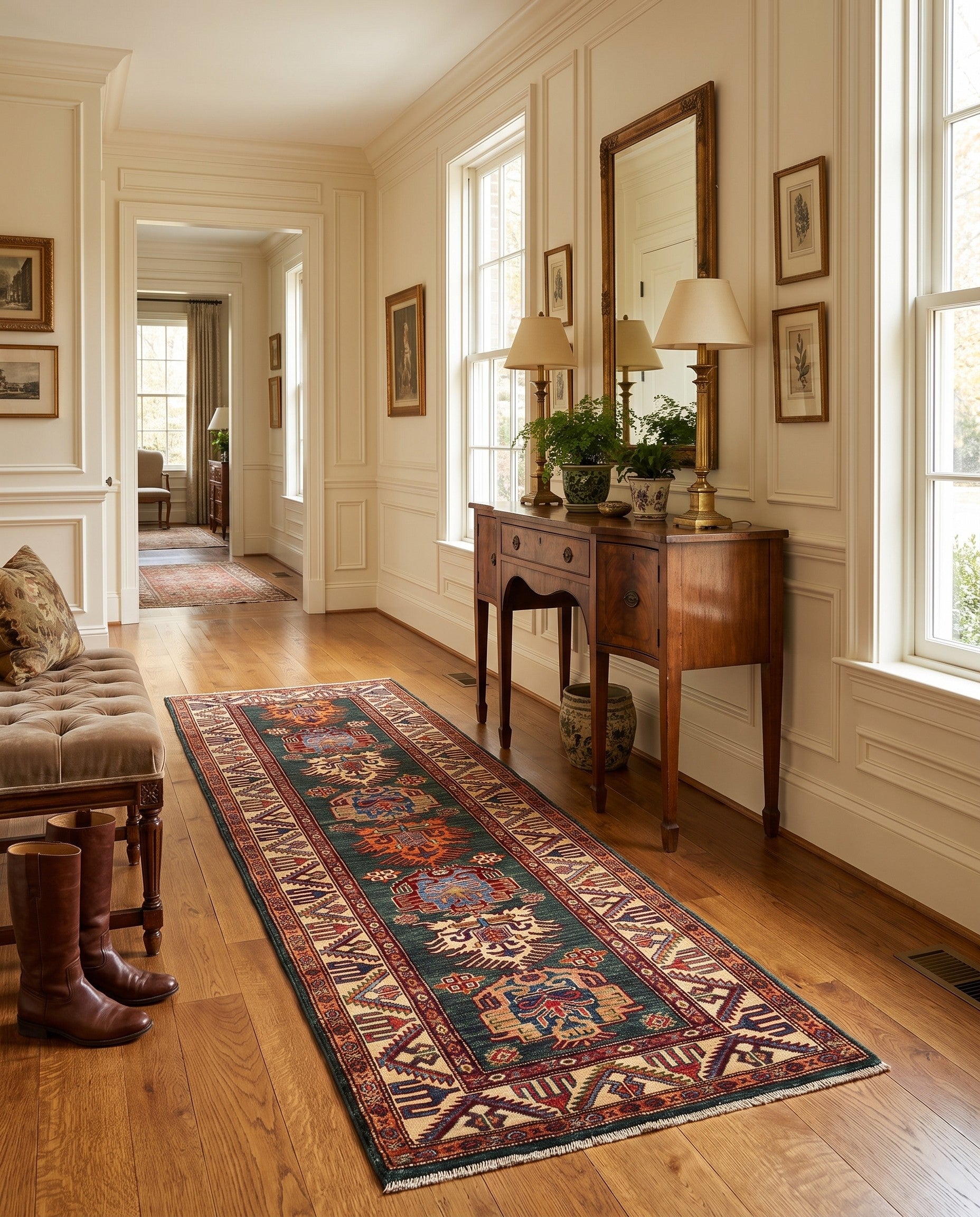 2' 9 x 8' 4 Hand Knotted Kazak Runner Rug