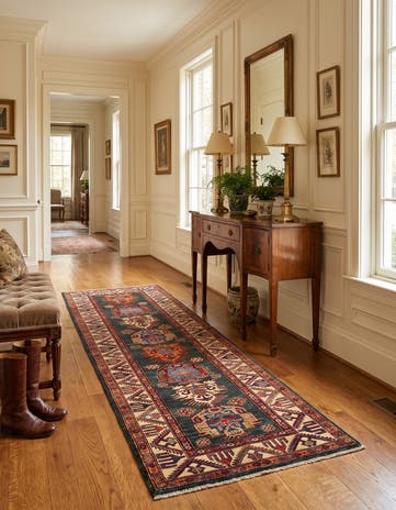 2' 9 x 8' 4 Hand Knotted Kazak Runner Rug