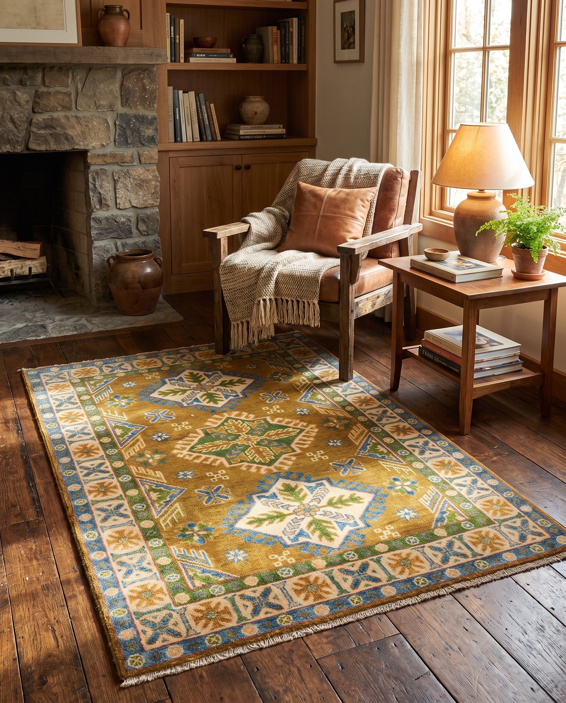3' 3 x 4' 11 Hand Knotted Kazak Rug