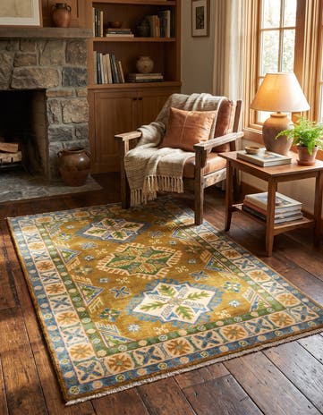 3' 3 x 4' 11 Hand Knotted Kazak Rug
