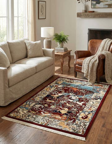 Burgundy Nain Design Rug