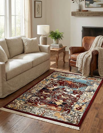 Burgundy Nain Design Rug