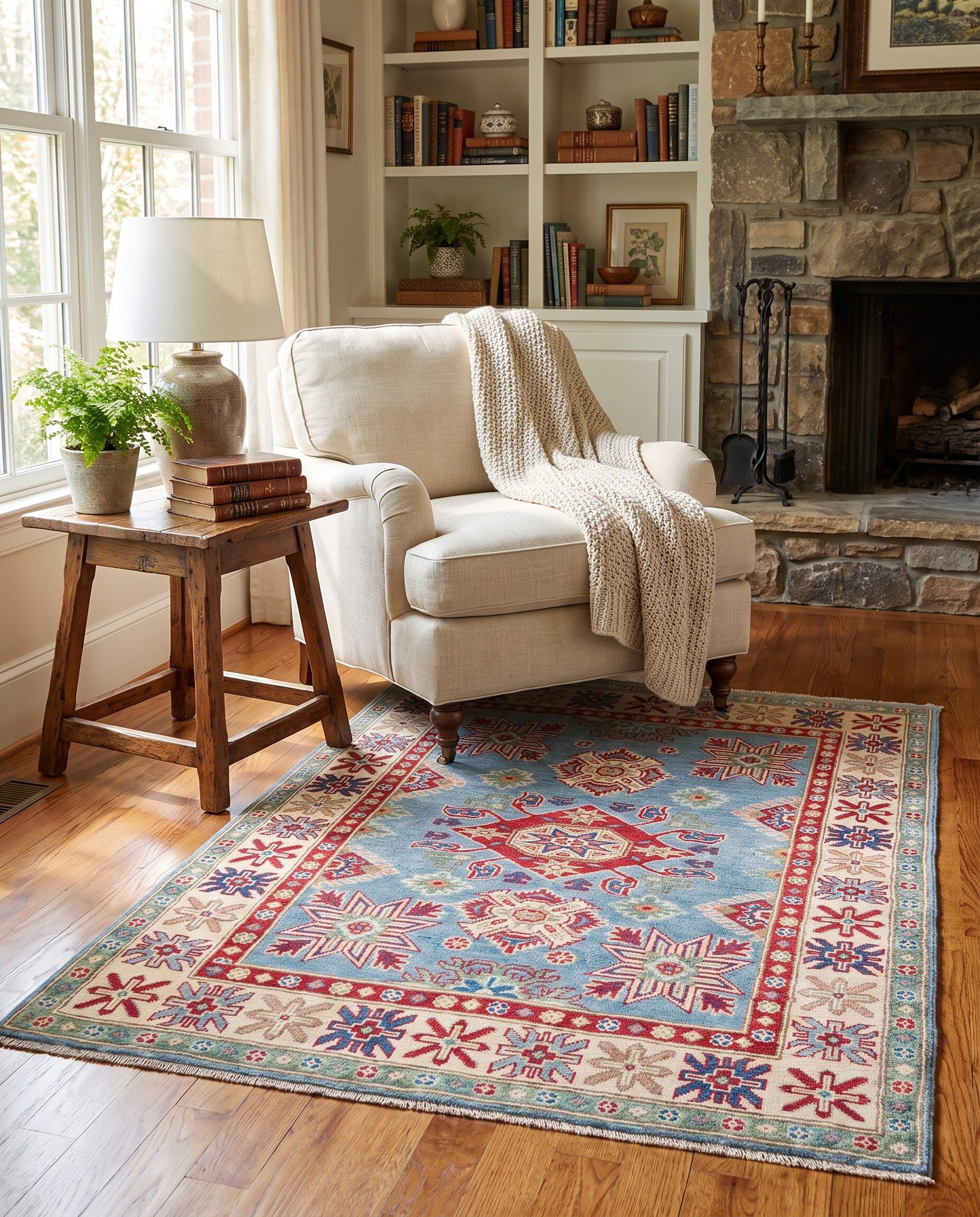 3' 6 x 5' Hand Knotted Kazak Rug