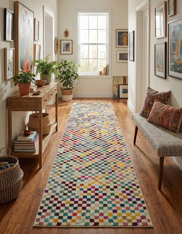 Detail image of 2' 7 x 10' Washable Spectrum Runner Rug