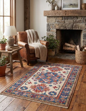 2' 7 x 4' 4 Hand Knotted Kazak Rug