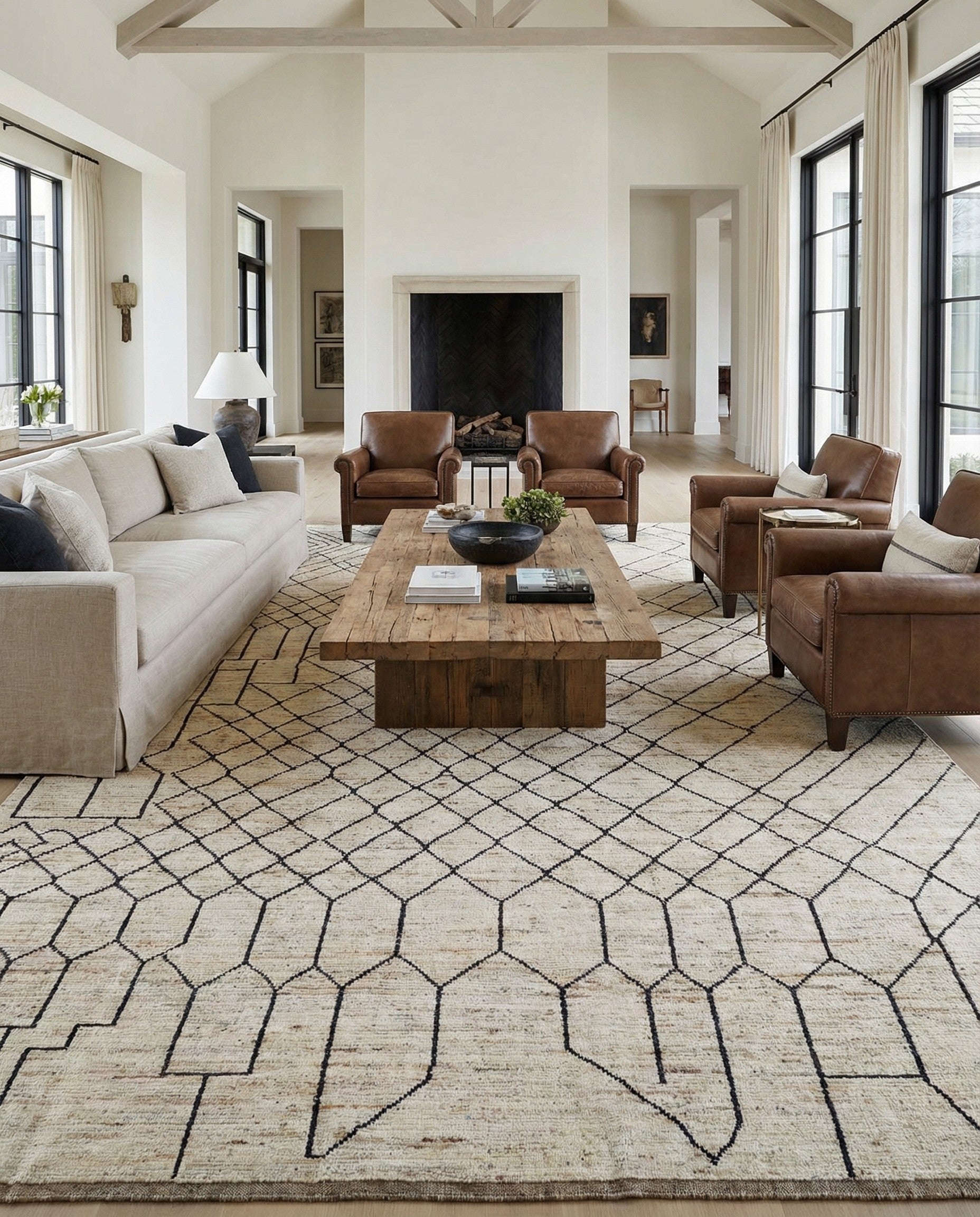 12' 9 x 19' 7 Hand Knotted Moroccan Wool Rug