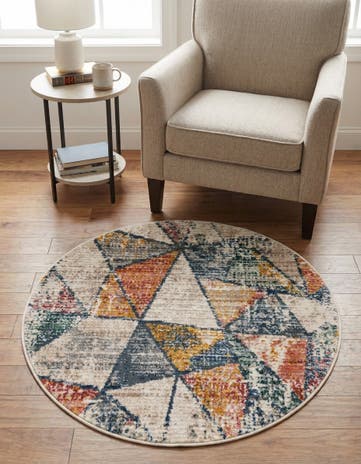 3' 3 x 3' 3 Gemstone Round Rug
