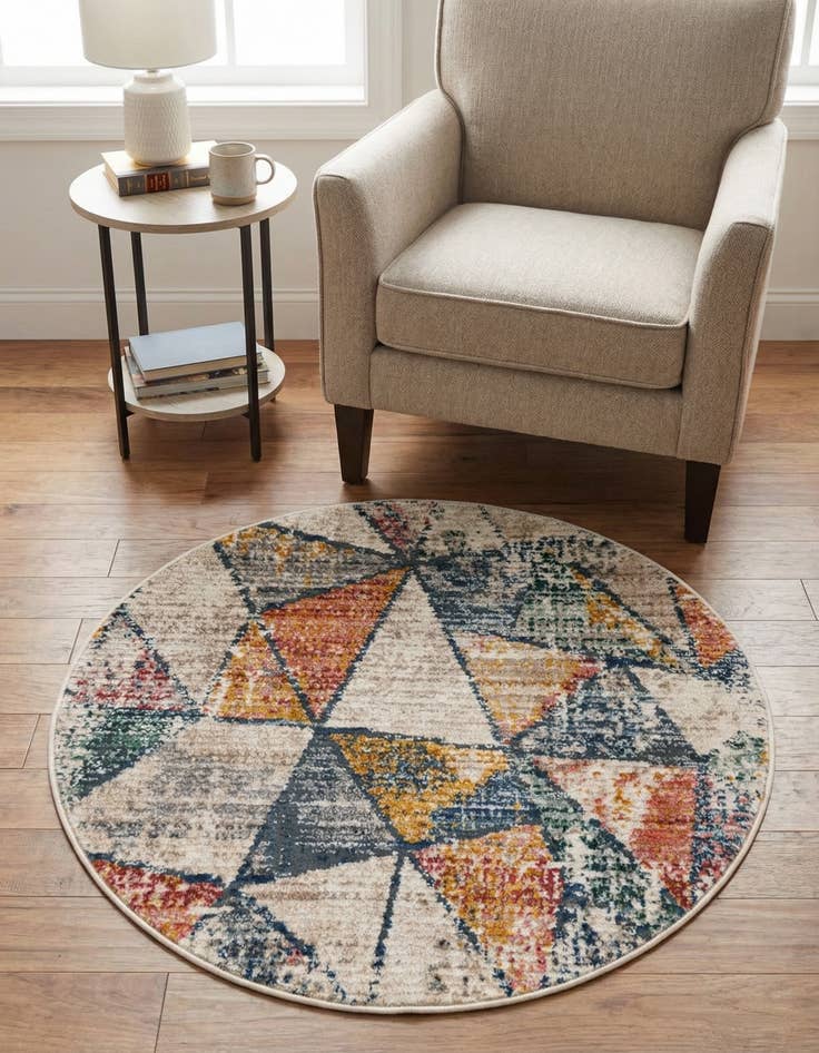 Detail image of 3' 3 x 3' 3 Gemstone Round Rug