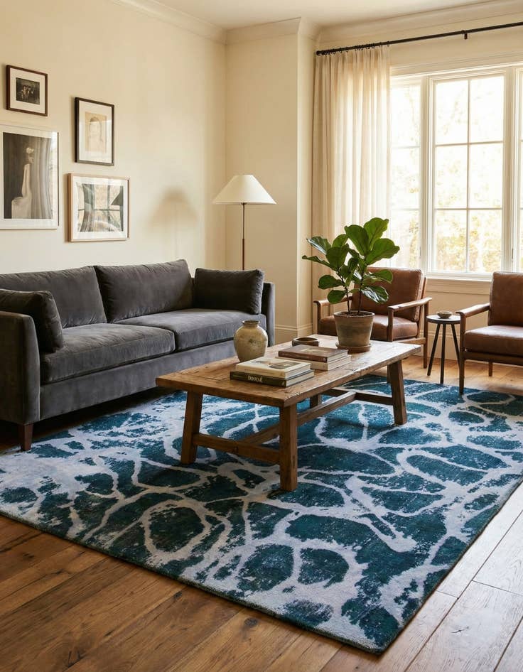 Detail image of 5' 5 x 6' 4 Hand Knotted Ultra Vintage Persian Wool Square Rug