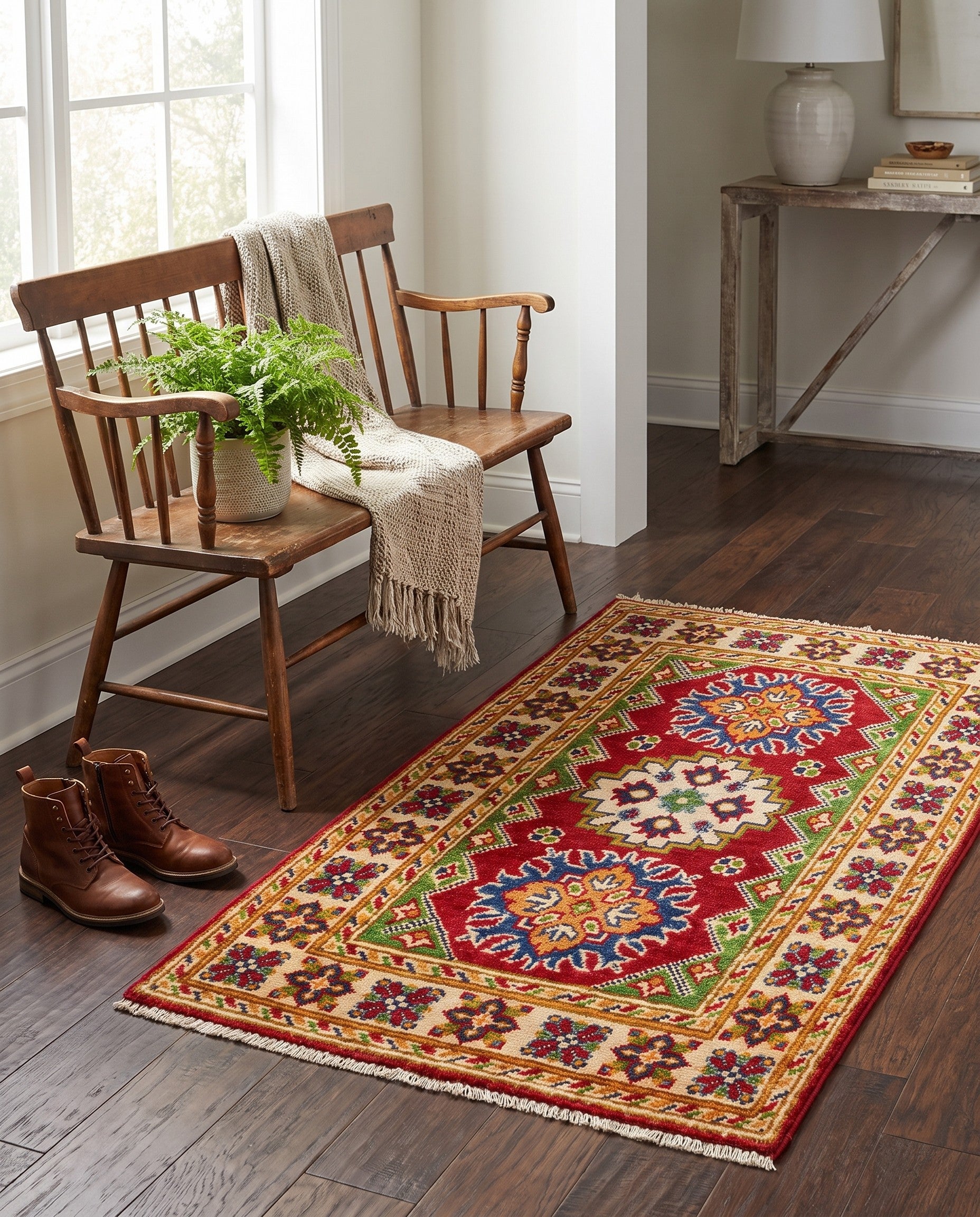 1' 11 x 3' Hand Knotted Kazak Rug