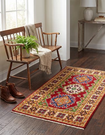 1' 11 x 3' Hand Knotted Kazak Rug