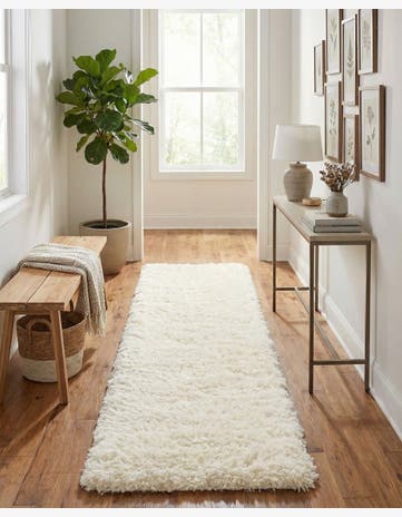 Pearl Infinity Shag Runner Rug