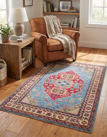 3' 5 x 4' 11 Hand Knotted Kazak Rug