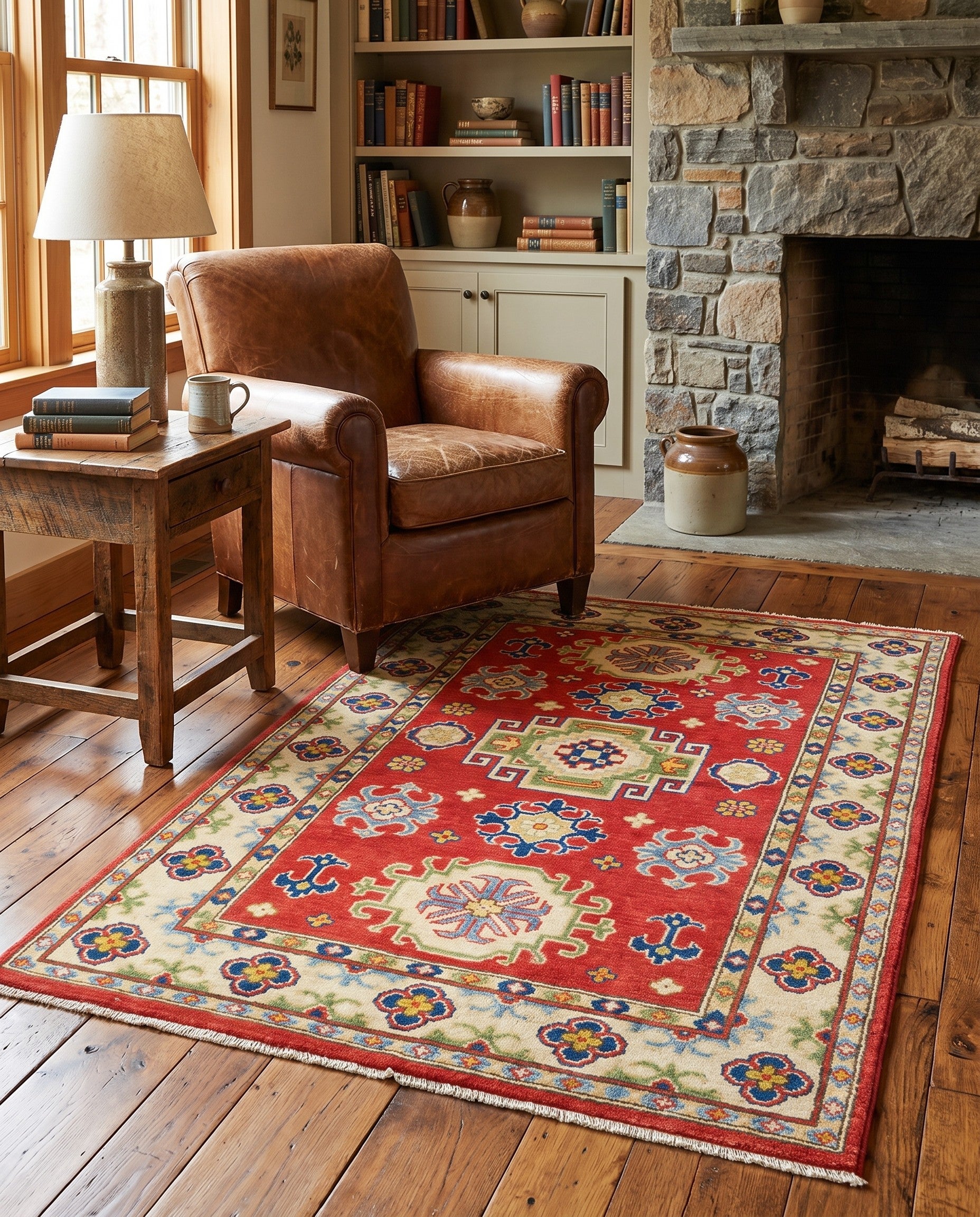 3' 3 x 4' 11 Hand Knotted Kazak Rug