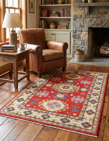 3' 3 x 4' 11 Hand Knotted Kazak Rug