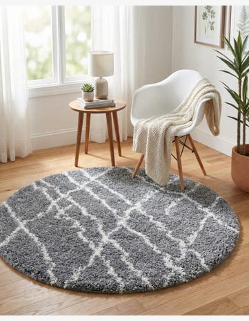 4' x 4' Soft Touch Shag Round Rug