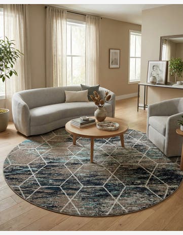 7' 10 x 7' 10 Trellis Frieze Round Rug