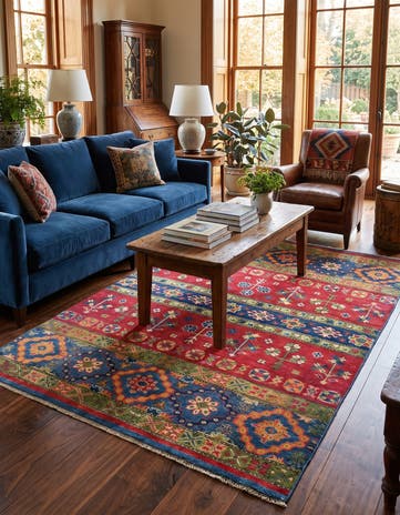 3' 10 x 5' 11 Hand Knotted Kazak Rug