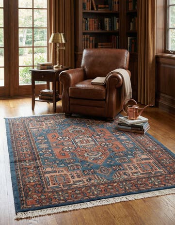 4' 2 x 6' 4 Hand Knotted Kazak Oriental Wool Rug