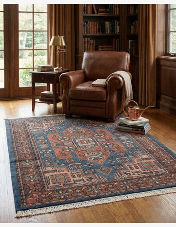 4' 2 x 6' 4 Hand Knotted Kazak Oriental Wool Rug