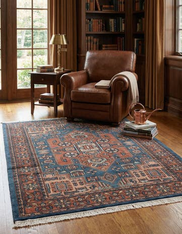 4' 2 x 6' 4 Hand Knotted Kazak Oriental Wool Rug