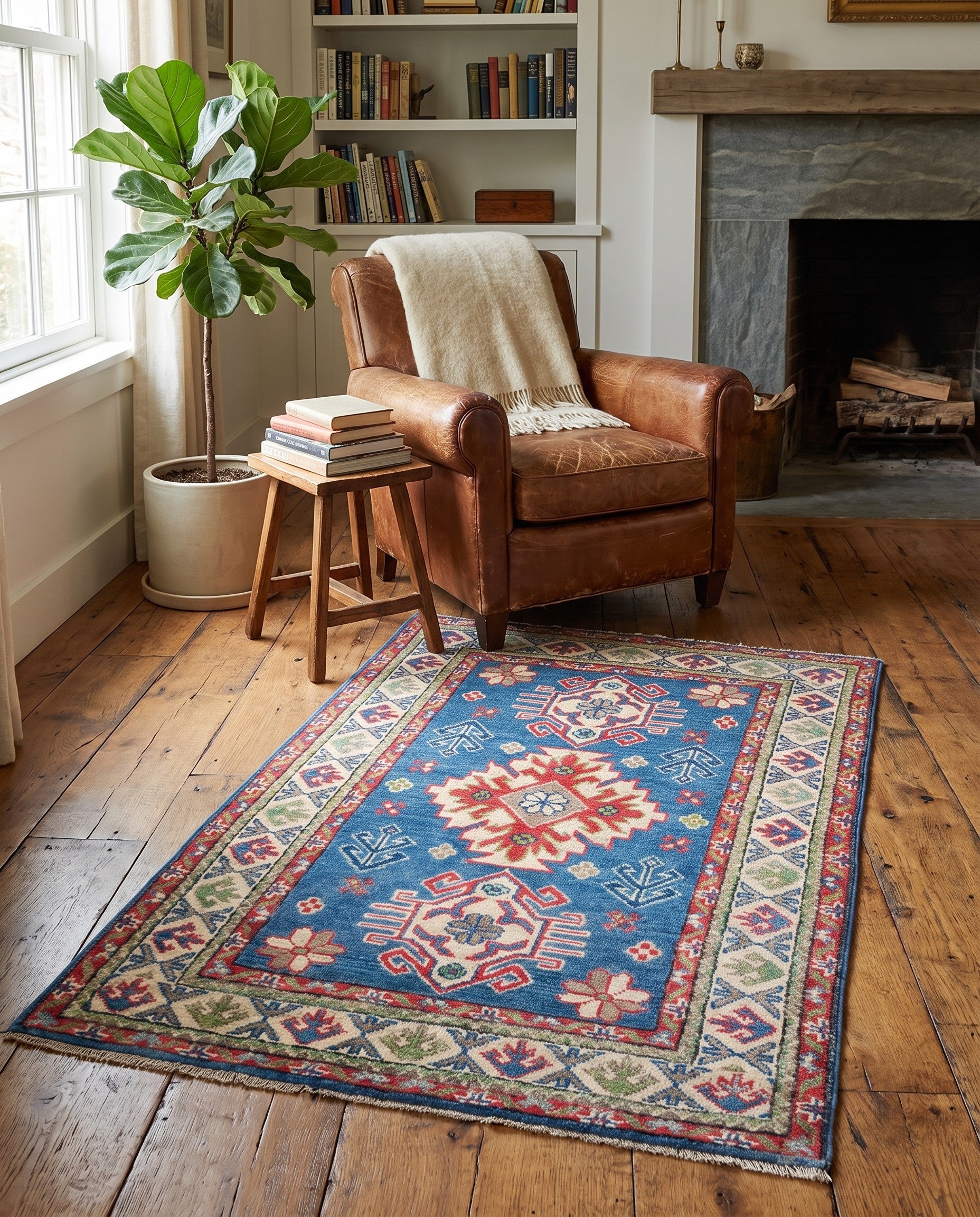 2' 7 x 4' 2 Hand Knotted Kazak Rug