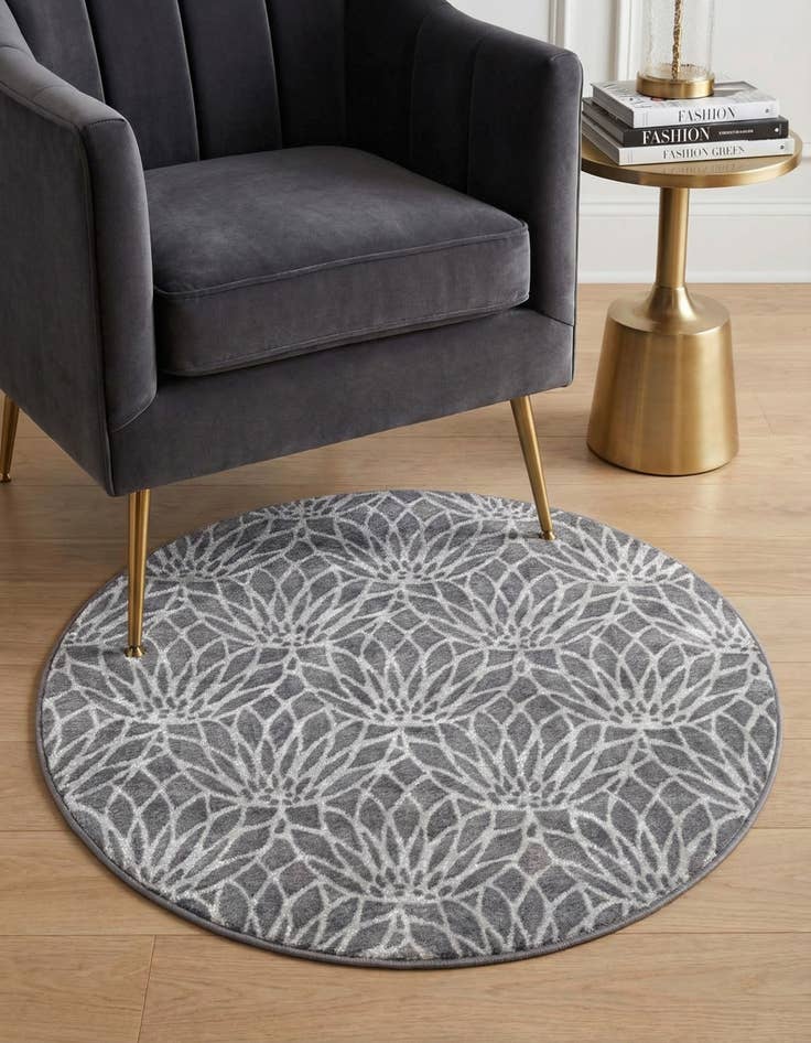 Detail image of 3' x 3'  Marilyn Monroe&trade; Glam Dahlia Round Rug