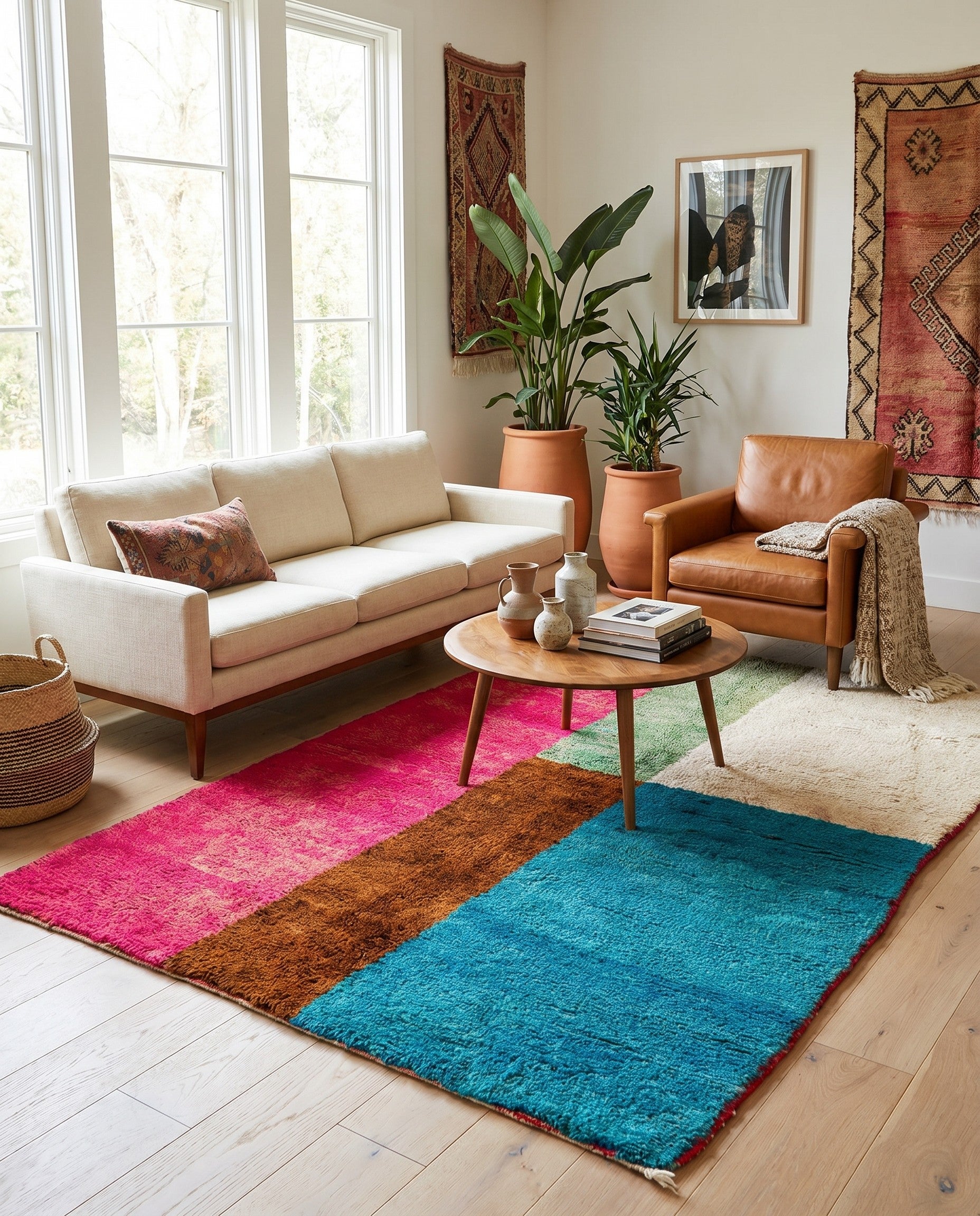 5' 2 x 7' 8 Hand Knotted Moroccan Wool Rug