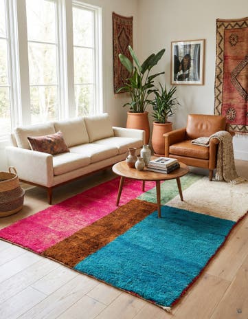 5' 2 x 7' 8 Hand Knotted Moroccan Wool Rug
