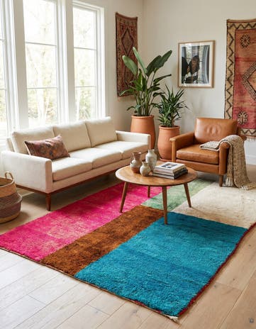 5' 2 x 7' 8 Hand Knotted Moroccan Wool Rug