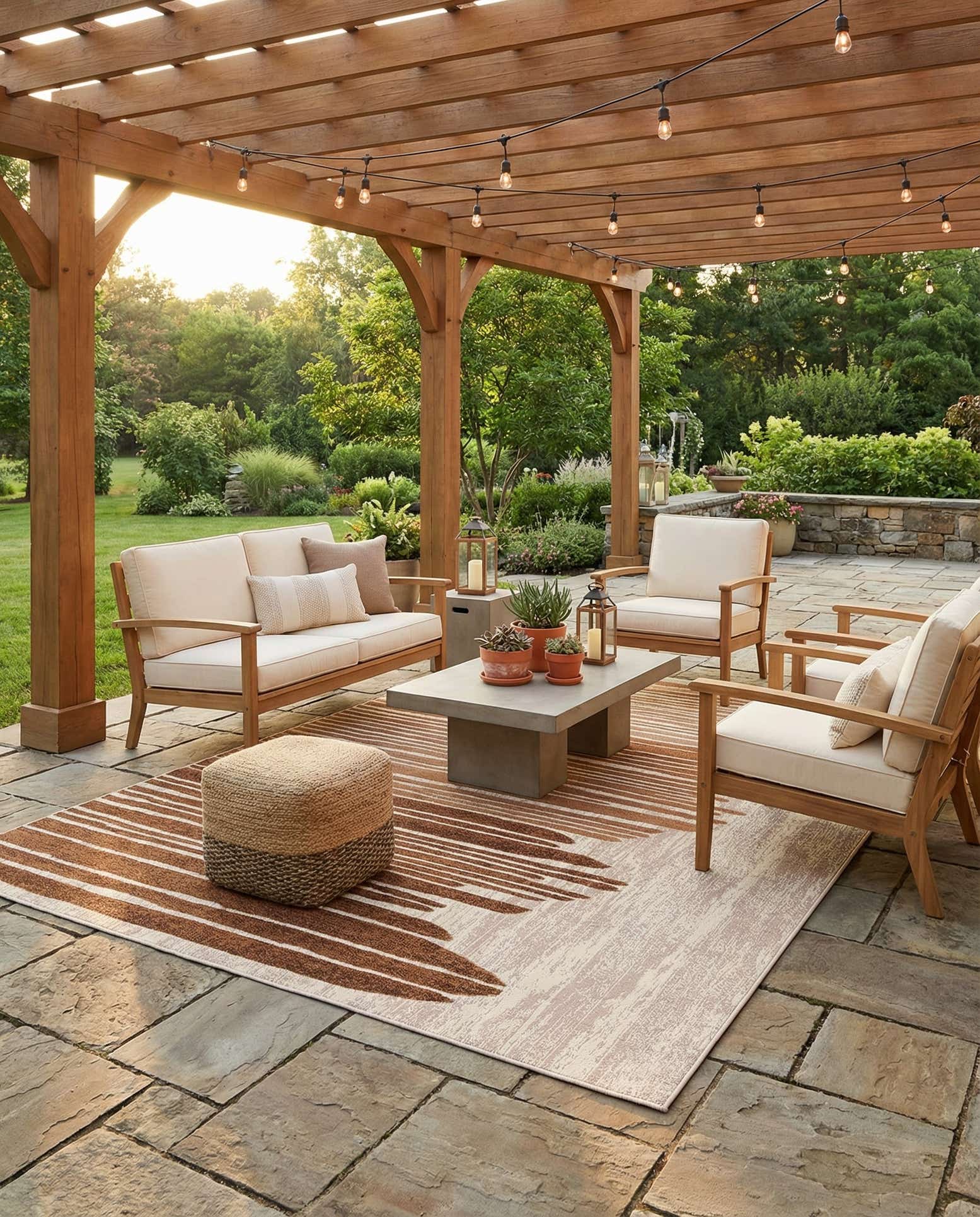 6' x 9' Easy-Clean Modern Indoor / Outdoor Rug