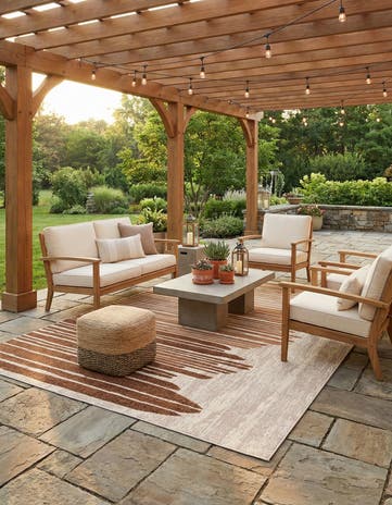6' x 9' Easy-Clean Modern Indoor / Outdoor Rug