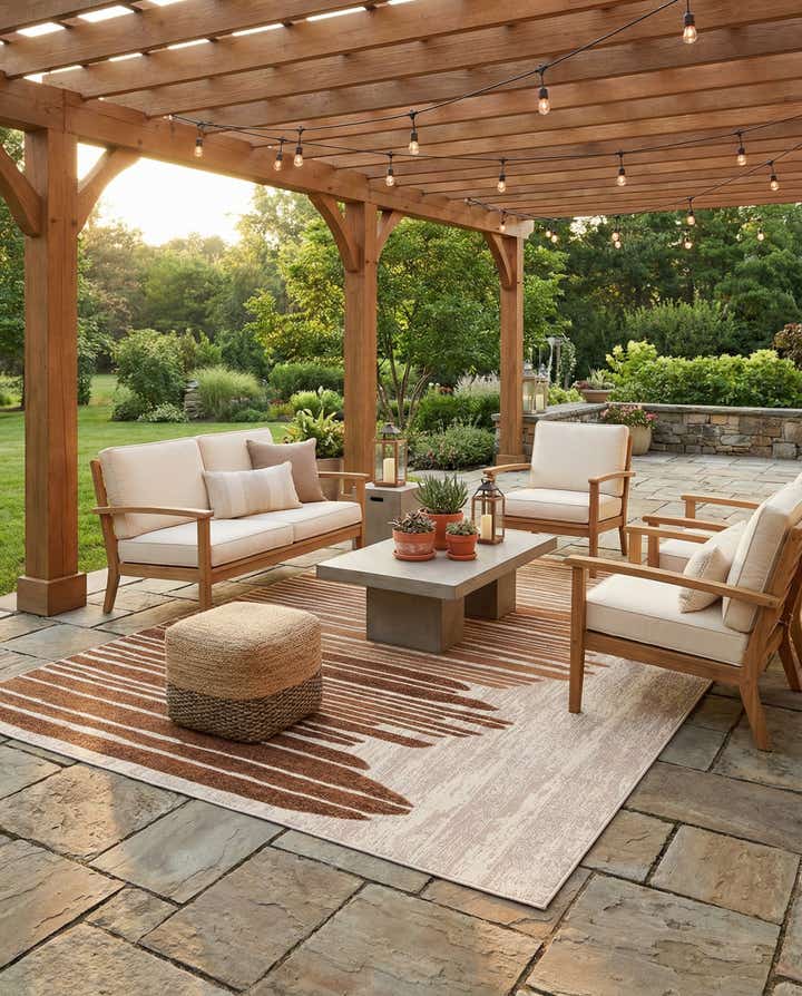 6' x 9' Easy-Clean Modern Indoor / Outdoor Rug