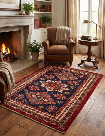 2' 11 x 4' Hand Knotted Kazak Rug