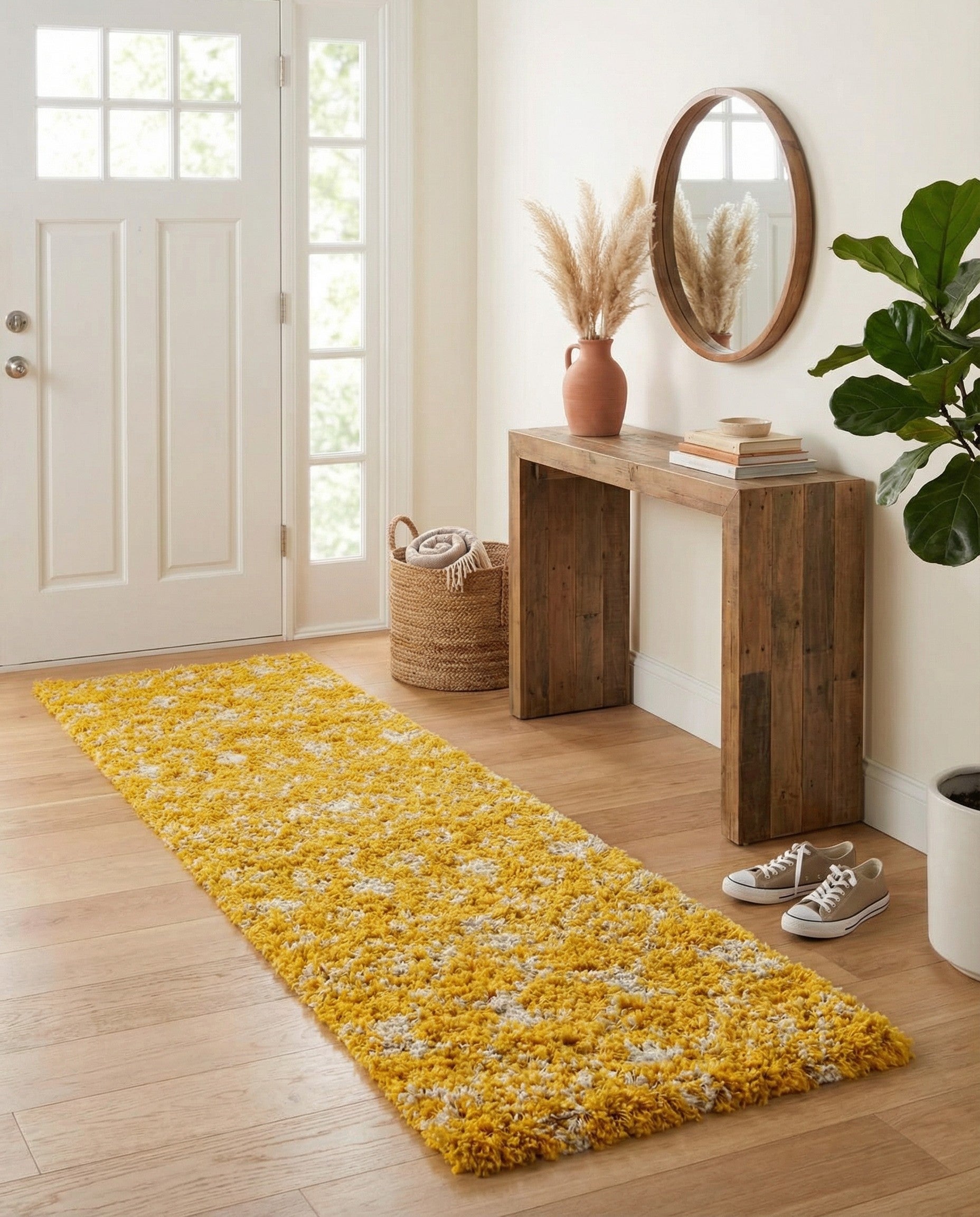 2' x 6' Moroccan Trellis Shag Runner Rug