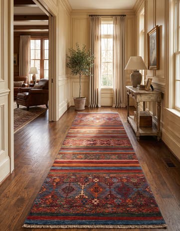 2' 7 x 8' 5 Hand Knotted Kazak Runner Rug