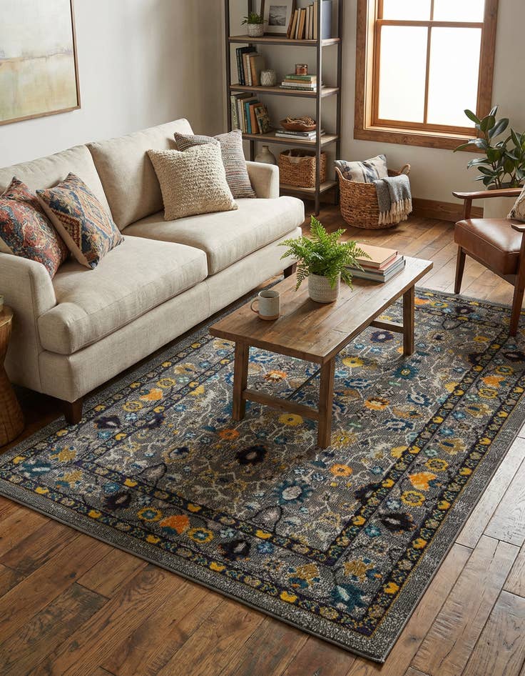 Detail image of 5' x 8' Washable Fleur Rug