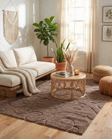  8' x 10' Botanical Shag Rug