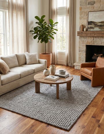 8' x 10' Felt Ball Wool Rug