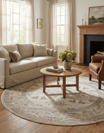 Ivory Miranda Round Rug