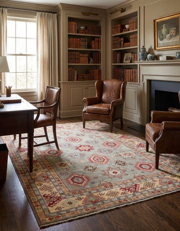 6' 8 x 9' 2 Hand Knotted Kazak Rug