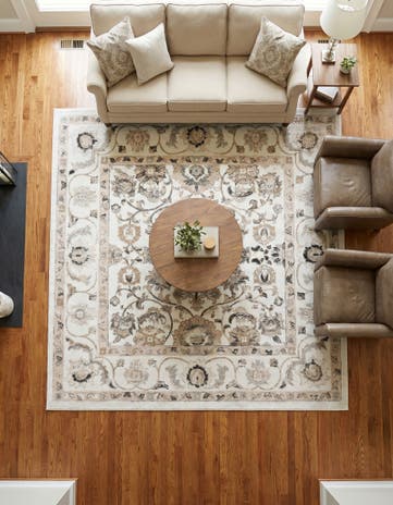 Ivory Aurelia Square Rug