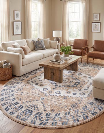 Beige Oxford Oval Rug