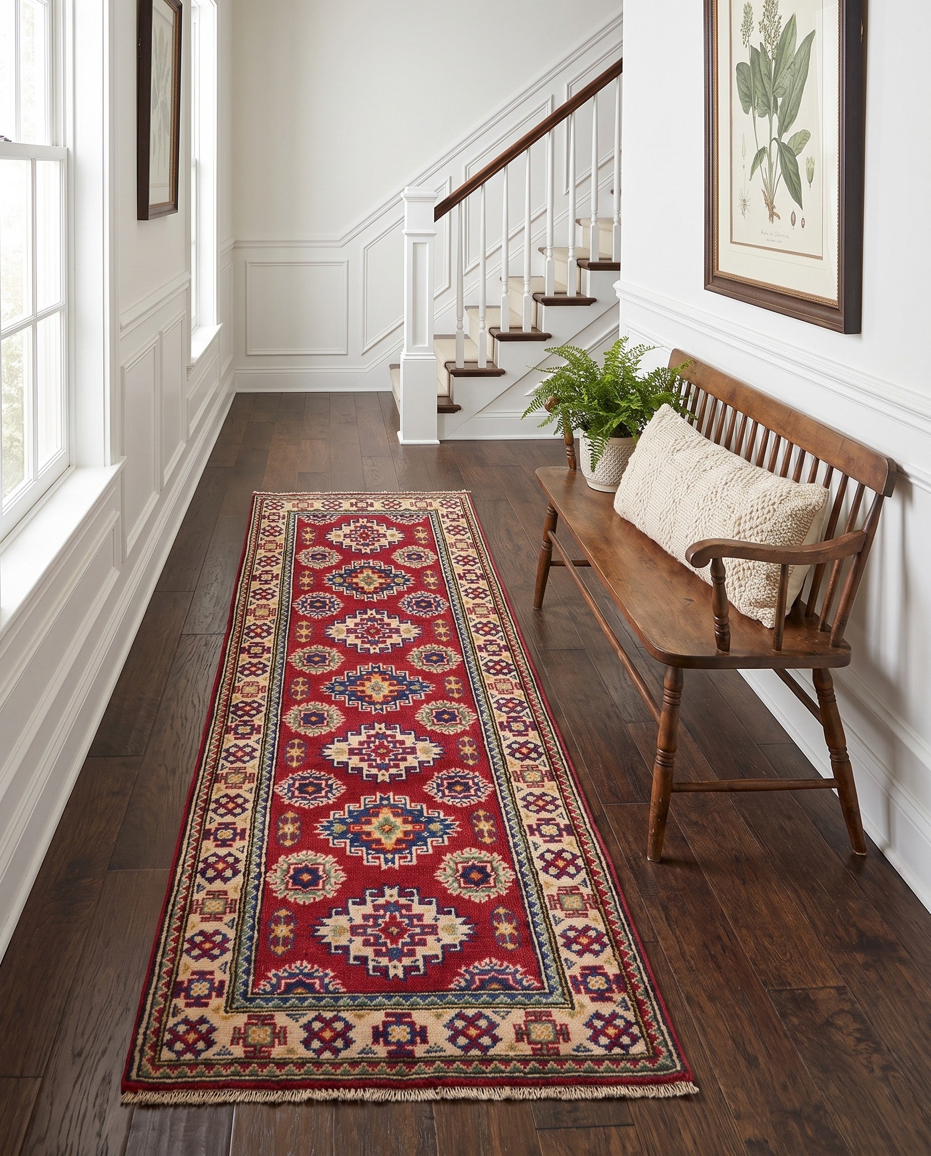 2' 1 x 6' Hand Knotted Kazak Runner Rug