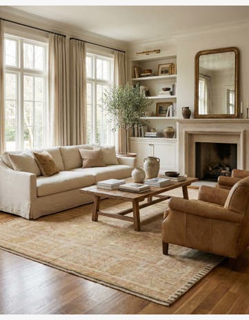 8' x 10' 2 Hand Knotted Oushak Wool Rug